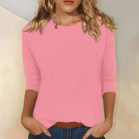 Katherina - Bequemes Rundhals-Shirt – Rosa