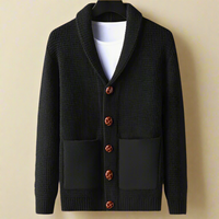 ANTONIUS - STRICKJACKE MIT KNÖPFEN – Schwarz