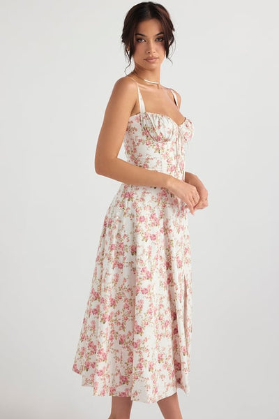 Bustier-Sommerkleid mit Carmen-Print