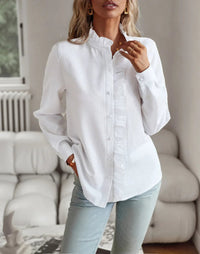 Hemdblusen für Damen - Elegante Bluse für den Sommer – Weiß
