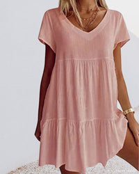 Carmi | Lässiges Kurzarmkleid für Damen – Rosa
