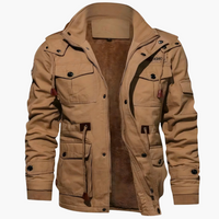 Herrenjacke mit Reißverschluss und mehreren Taschen – Braun