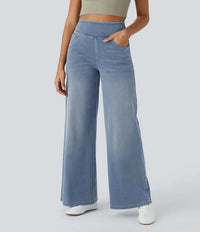 MECHTHILD - WEITE JEANS MIT ELASTISCHEM BUND – Blau