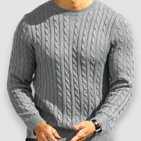 Lizo | Crew Neck Knit Sweater – Grau