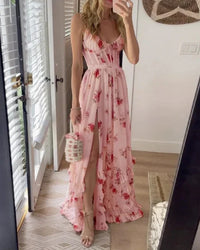 Sofia | Stilvolles Romantisches Blumenkleid – Rosa