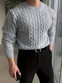 Mergim – Lässiger Strickpullover Mit Langen Ärmeln – Grau