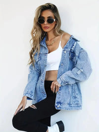| Oversized Jeansjacke für Damen – Blau