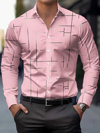 Nerio - Langarmhemd Mit Geometrischem Drucken – Rosa