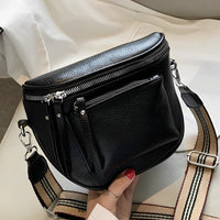 Stella Retro Tasche | Sommer-Umhängetasche für Damen mit Reißverschluss – Schwarz