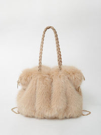 Jana | Elegante Plüsch-Velours Tasche Damen stilvoll – Khakigrau