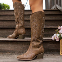 Kathleen | Gepolstert Runde Spitze Stiefel – Braun