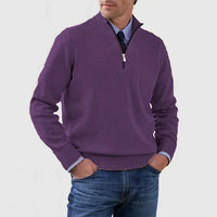 Ben | Modischer Warmer Pullover Mit Halbem Reißverschluss – Lila