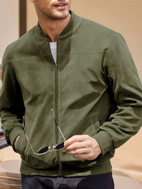 Max | Stylische Wildlederjacke Herren im Vintage-Stil – Oliv