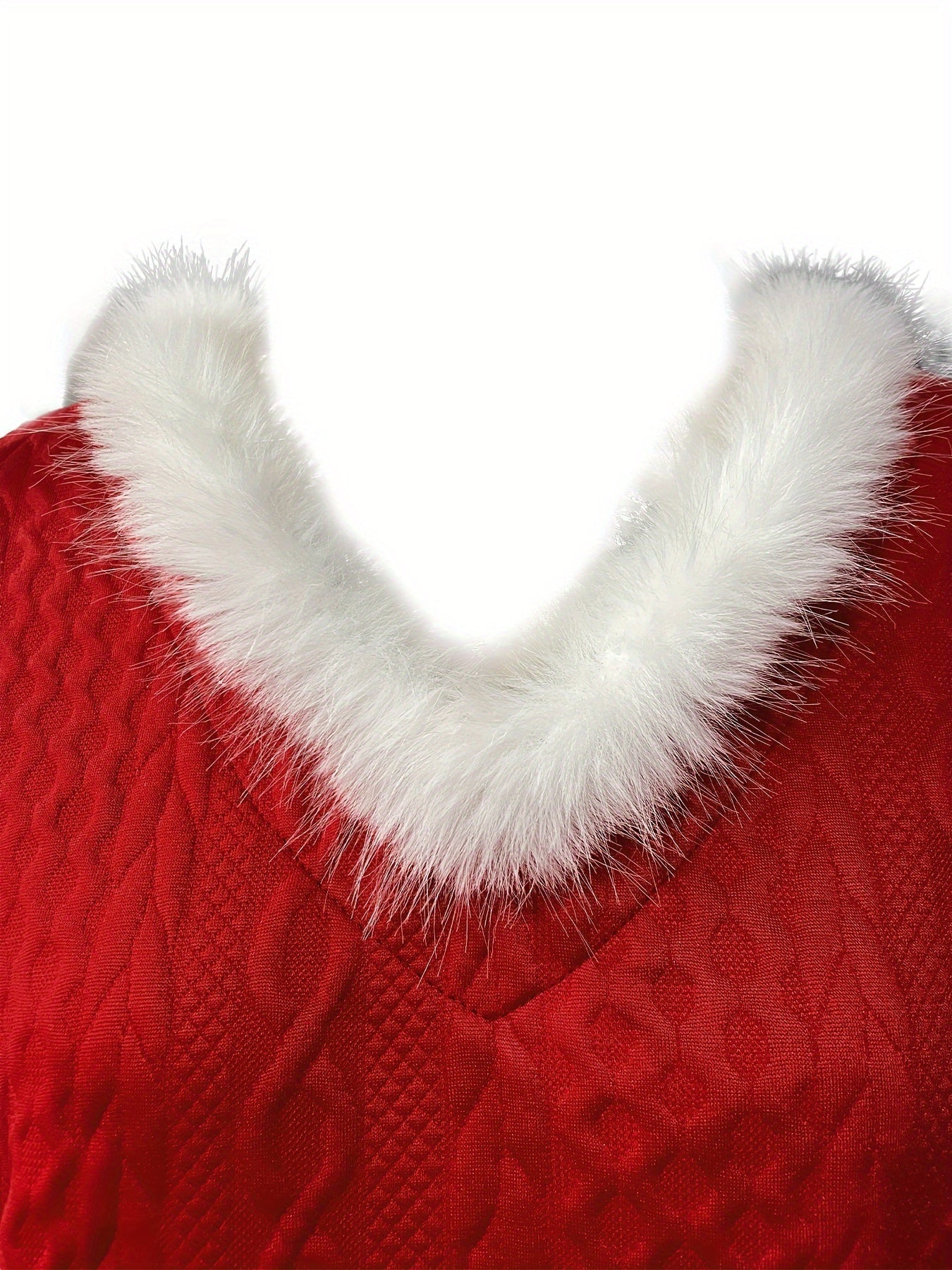 Reivlora | Weihnachtlicher Pullover mit Kunstfellbesatz