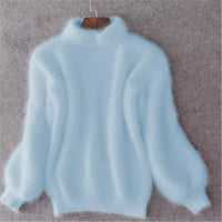 Jessica - Eleganter kalter Rippstrickpullover – Blau