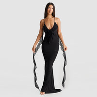 Erin | Langes Hängekleid – Schwarz