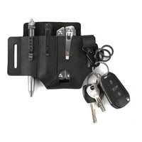 Taktische Multitool-Gürteltasche aus Leder – Black / Leather