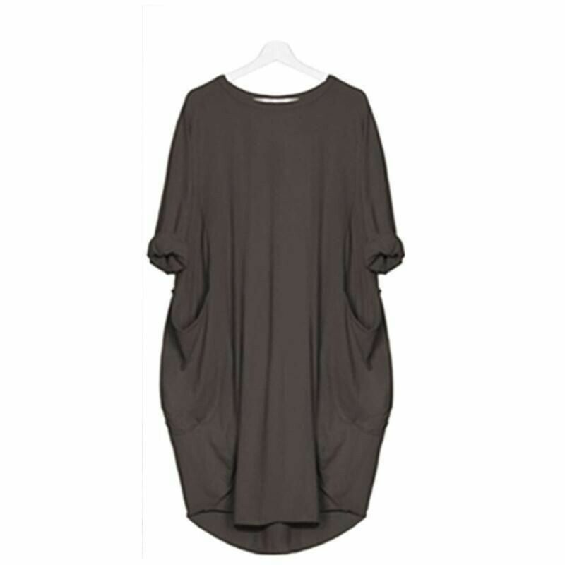 Eivy - Lässiges langes lockeres Kleid
