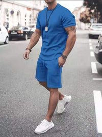 Jarek Kurzarm T-Shirt und Shorts Set – Blau