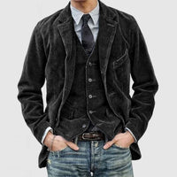 Adam™ | Vintage-Blazer und Weste – Schwarz