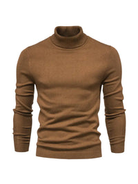 Pullover Herren Rollkragen Slim Fit | Langarm Smart Casual – Braun