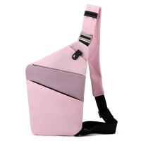 MALTE - SCHLANKE UMHÄNGETASCHE – Pink mit Lila