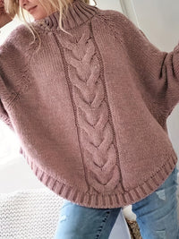 Zopfmuster-Pullover – Mühelose Wärme mit schicker Eleganz – Hellrosa