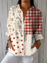 Laylani | Landhaus Patchwork Bluse – Mehrfarbig