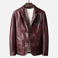 Heinz - Vintage Leder Jacke – Weinrot