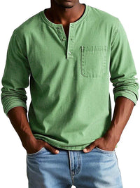 Philipp | Herren Lässiges Henley Shirt – Grün