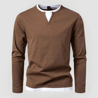 LUDWIG - LEICHTER LANGARMPULLOVER – Braun