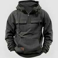 DEREK - KAPUZENPULLOVER MIT GROẞEN TASCHEN – Grau