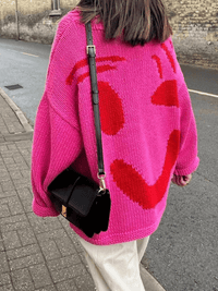STEFANIE - ÜBERGROßER STRICKPULLOVER – Rosa
