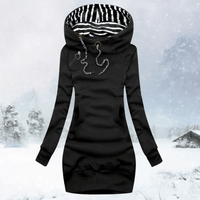 JANINE - SPORTLICHER KAPUZENPULLOVER – Schwarz