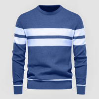 SALVATORE - ENG ANLIEGENDER STRICKPULLOVER – Dunkelblau