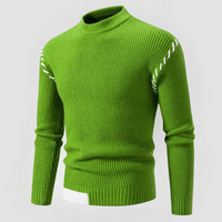 EBERHARD - PULLOVER ENG ANLIEGEND AUS RIPPGESTRICK – Grün
