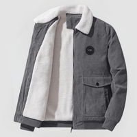 WOLFRAM - CORDJACKE MIT SHERPA-FUTTER – Grau