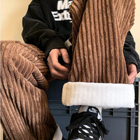 KONRAD - WEITE CORDHOSE MIT WÄRMEFUNKTION – Braun