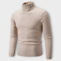 Enzo - Warmer Strickpullover mit Rollkragen – Beige