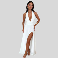 Theresa | Split-Maxi elegant – Weiß