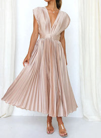 Brittney's  Himmlische Eleganz Maxikleid mit Ärmeln – Rosa