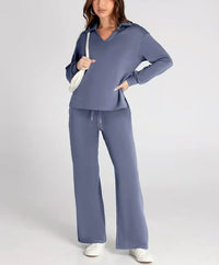 Zweiteiler für Damen - Leichtes Twin-Set für den Sommer – Blau-Lila