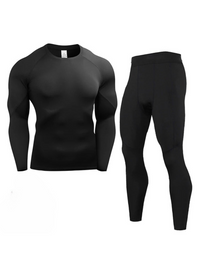 Zortex | Atmungsaktive Thermounterwäschen-Set für Herren – Schwarz