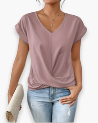 Damen Elegantes Twist Front Top | V-Ausschnitt – Rosa