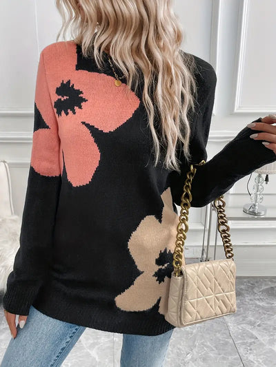 Clisania | Blühende Eleganz Florale Tunika Pullover Vielseitig