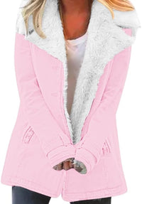 Zayna – Bequemer Mantel Mit Langen Ärmeln – Rosa