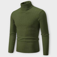 Enzo - Warmer Strickpullover mit Rollkragen – Grün