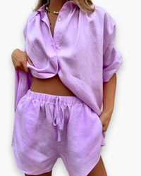 Damen Elegantes Twin Set | Zweiteiliges Set – Lila