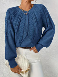 Louisa™ | Handgehäkelter Pullover – Blau