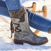 Stiefelette Damen Winter Komfort | Rutschfest Warm Gefüttert – Grau